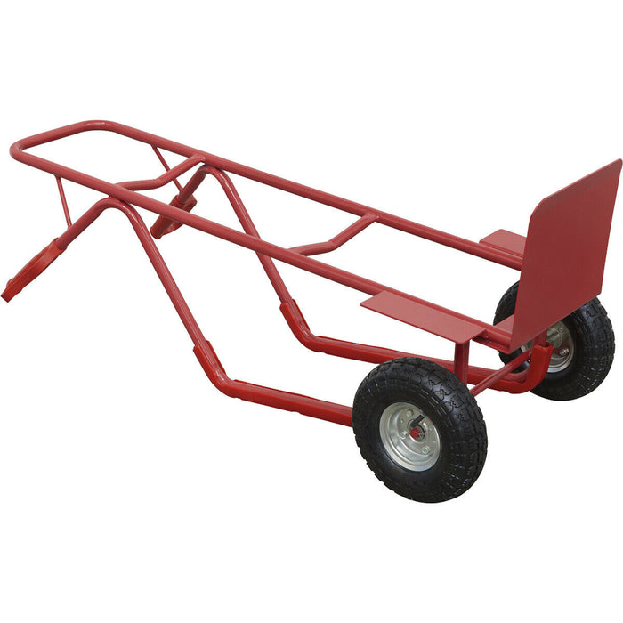 300kg Heavy Duty Lay Flat Sack Truck & Pneumatic Tyres - Tubular Steel Frame Loops