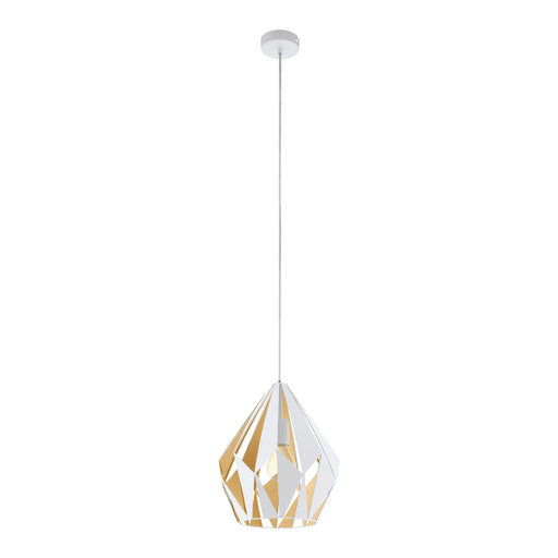 Hanging Ceiling Pendant Light White & Honey Geometric 1x 60W E27 Feature Lamp Loops