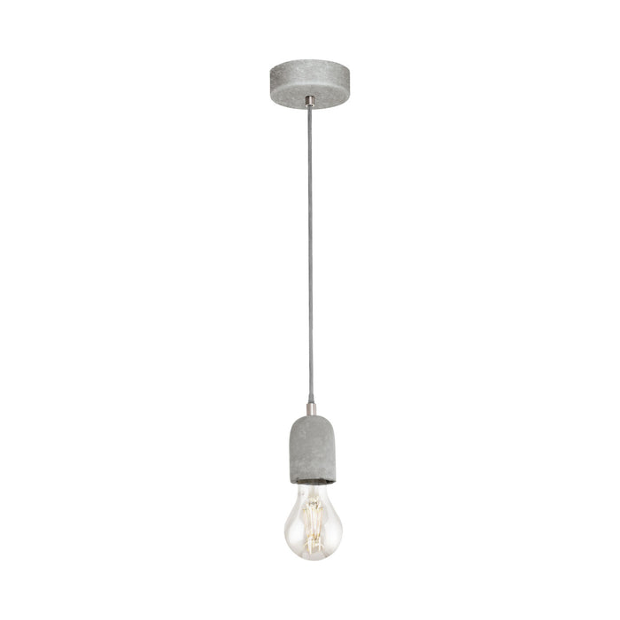 Pendant Ceiling Light Steel Rose Grey Concrete Shade Elegant Bulb E27 1x60W Loops