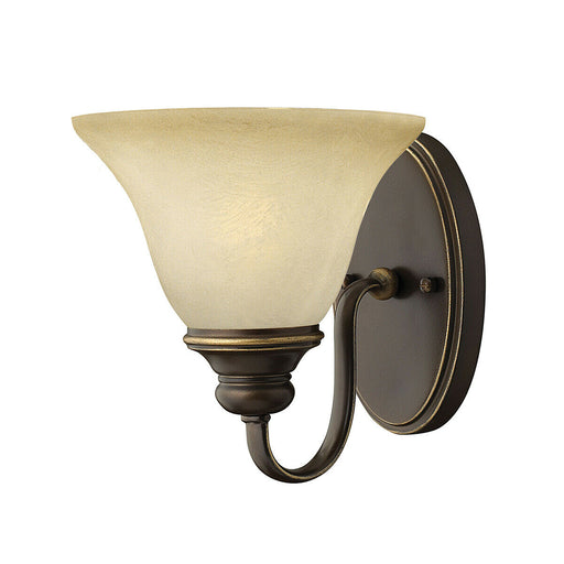Wall Light Sconce Faux Alabaster Glass Uplighter Antique Bronze LED E27 60W Loops