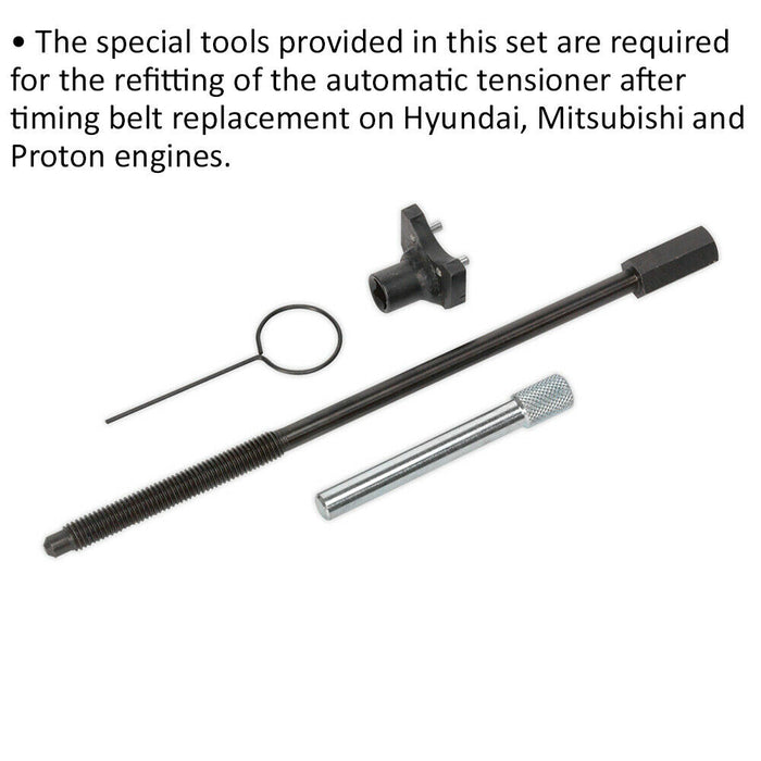 Belt Tensioner Tool - For Hyundai & Mitsubishi - Petrol 1.6 to 3.5 - Belt Drive Loops