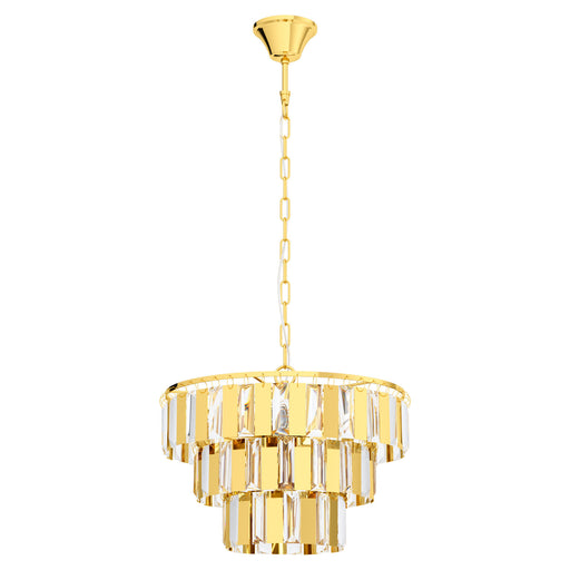 Pendant Ceiling Light Colour Brass Tiered Clear CrystalsBulb E14 5x40W Loops