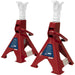 PAIR 3 Tonne Ratchet Type Axle Stands - 285mm to 420mm Working Height - 6 Tonne Loops