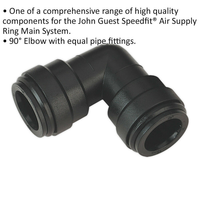 5 PACK - 15mm Equal Elbow Adapter 90° Angled - Air Ring Main Pipe Male Thread Loops