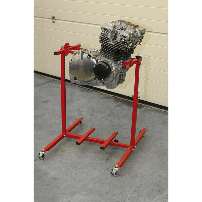 Multi-Cylinder Engine Rebuild Stand - 75kg Weight Limit - Fully Adjustable Loops