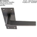 PAIR Flat Straight Handle on Slim Lock Backplate 150 x 50mm Matt Bronze Loops