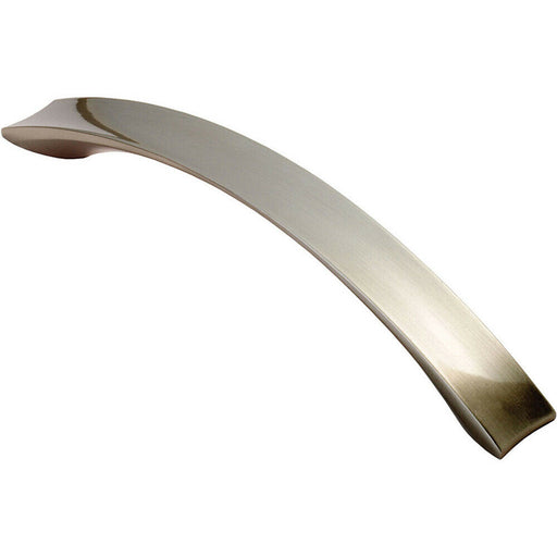 Concave Bow Cabinet Pull Handle 162 x 19mm 128mm Fixing Centres Satin Nickel Loops