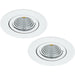 2 PACK Wall / Ceiling Flush Downlight White Recess Spotlight 6W Built in LED Loops