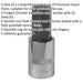 12mm Forged Hex Socket Bit - 3/8" Square Drive - Chrome Vanadium Wrench Socket Loops