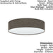 Flush Ceiling Light Colour White Shade Brown White Fabric Linen Bulb E27 3x60W Loops