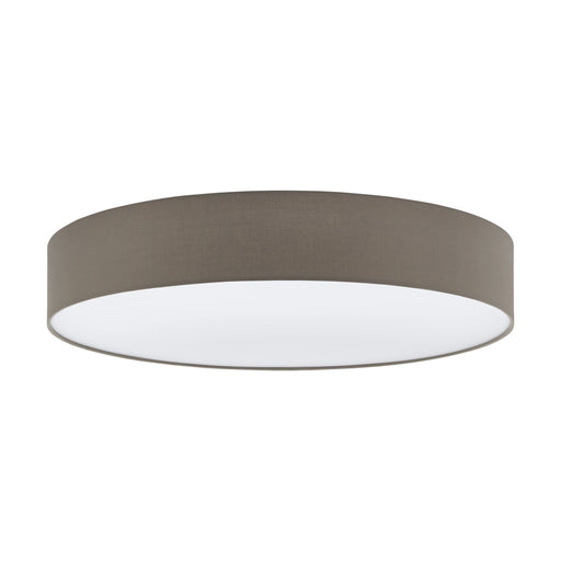 Flush Ceiling Light Colour White Shade Taupe White Fabric Bulb E27 5x25W Loops