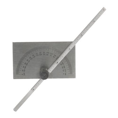 150mm Protractor With Depth Gauge Scale Metric & Imperial Angle Measurement Loops