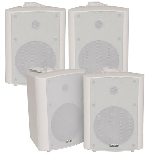4x 120W White Wall Mounted Stereo Speakers 6.5" 8Ohm Premium Home Audio Music
