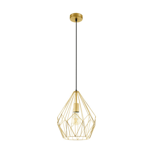 Hanging Ceiling Pendant Light Gold Wire Cage 1x 60W E27 Hallway Feature Lamp Loops