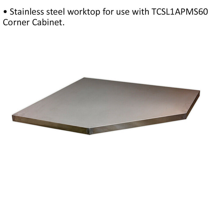 865mm Stainless Steel Worktop for ys02642 Modular Corner Cabinet Loops
