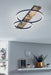 2 PACK Wall Flush Ceiling Light Black & Rustic Wood Shade White Plastic LED Loops
