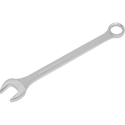 41mm Large Combination Spanner - Drop Forged Steel - Chrome Plated Polished Jaws Loops