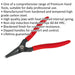 170mm Straight Nose External Circlip Pliers - Spring Loaded Jaws - Non-Slip Tips Loops