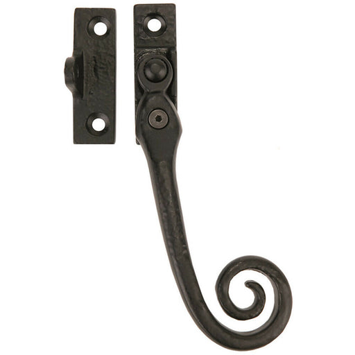 Right Handed Curly Tail Espagnolette Window Fastener Black Antique 57 x 17mm Loops
