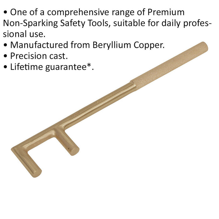 40 x 300mm Non-Sparking Valve Handle - Precision Cast - Beryllium Copper Loops