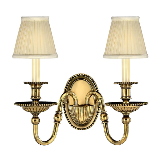 Twin Wall Light Sconce Burnished Brass LED E14 60W Bulb Loops