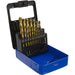 19 Piece Fully Ground HSS Drill Bit Set - 1mm to 10mm Sizes - Split Point Tip Loops