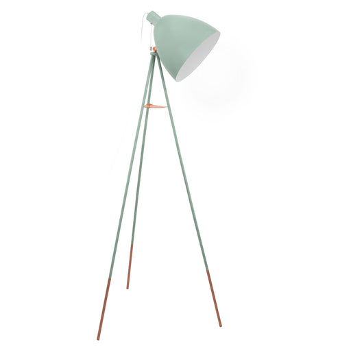 Tripod Floor Lamp Light Mint & Copper Dome Shade 1x 60W E27 Bulb Tall Room Loops