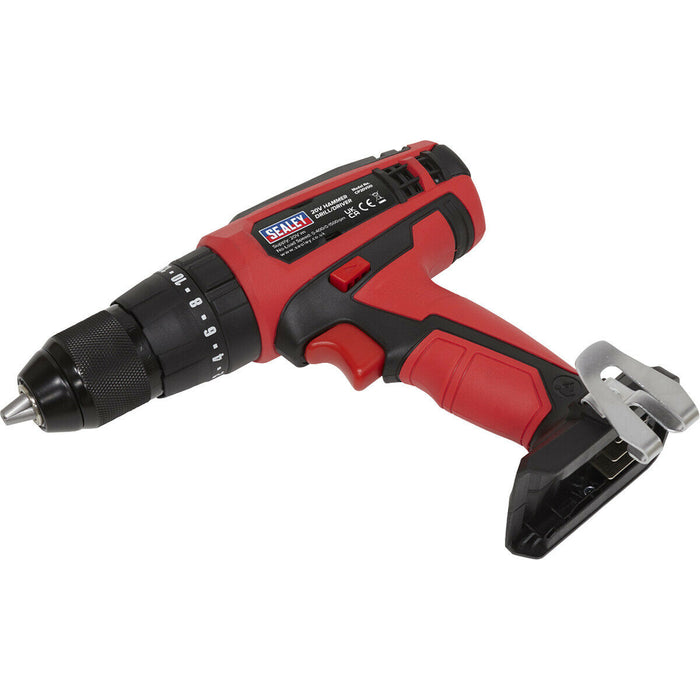 20V Hammer Drill Driver - 13mm Keyless Chuck - BODY ONLY - Durable & Lightweight Loops