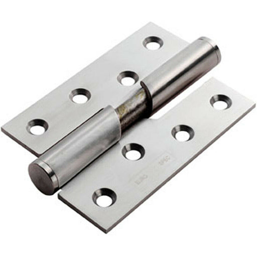 PAIR 102 x 76 x 3mm Right Handed Rising Butt Hinge Satin Stainless Steel Loops