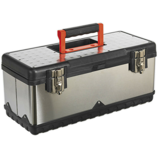 505 x 245 x 225mm STEEL Tool Box & Tote Tray - Portable Organizer Compartments Loops