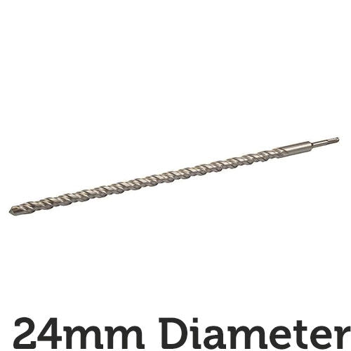 24mm x 600mm SDS Plus Masonry Drill Bit Tungsten Carbide Cutting Head Tip Loops