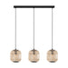 Hanging Ceiling Pendant Light Black & Wicker Cage 3 x 28W E27 Island Lamp Loops