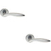 2x PAIR Smooth Ergonomic Handle on Round Rose Concealed Fix Satin Chrome Loops