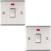2 PACK 1 Gang 20A DP Switch & Neon Light SATIN STEEL & White Trim Appliances Loops