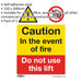 1x DO NOT USE THIS LIFT Health & Safety Sign Self Adhesive 150 x 200mm Sticker Loops