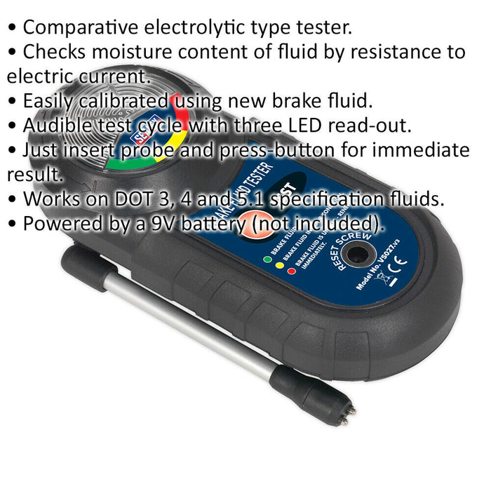 Brake Fluid Electrolyte Tester - Easily Calibrated - DOT 3 4 & 5.1 Fluids Loops