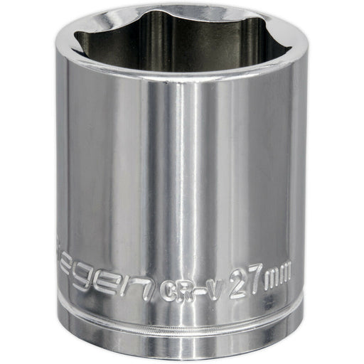 27mm Chrome Plated Drive Socket - 1/2" Square Drive - High Grade Carbon Steel Loops