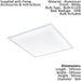 Wall / Ceiling Light White 595mm Slim Square Panel 34W Built in LED 4000K Loops