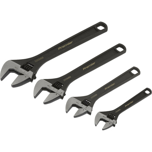4 Piece Wrench Set - Four Adjustable Drop Forged Steel Wrenches - Various Sizes Loops