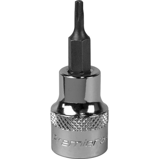T10 TRX Star Socket Bit - 3/8" Square Drive - PREMIUM S2 Steel Head Knurled Grip Loops