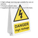 High Voltage Vehicle Warning Sign - Suction Cups on Base - Double Sided Loops