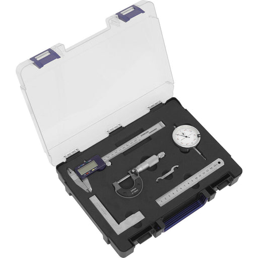 5 Piece Measuring Tool Set - Precision Measuring Instrument Kit - Storage Case Loops