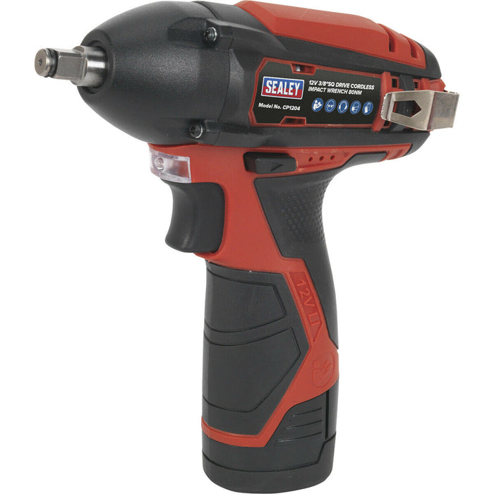 Cordless Impact Wrench Kit - 3/8" Sq Drive - 2 Batteries & Charger Included Loops