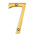 Polished Brass Door Number 7 75mm Height 4mm Depth House Numeral Plaque Loops