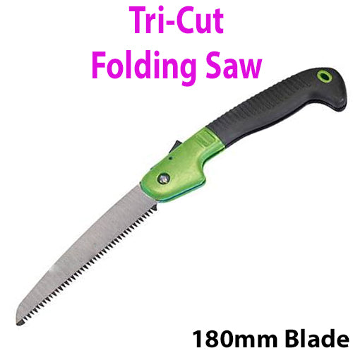 Tri Cut Folding Saw Garden Bush Branch Twig Cutting Tool Allotment Plant Cutter Loops