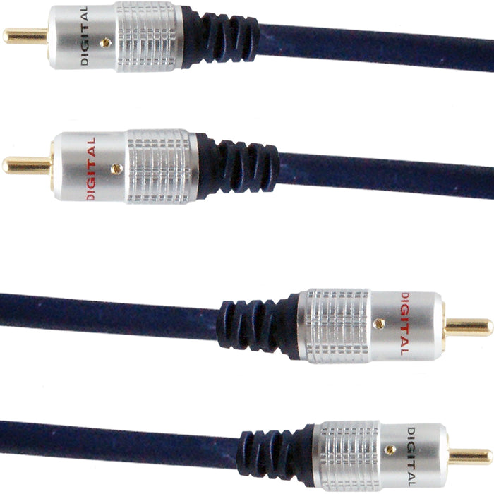 PRO 0.5m Twin Dual 2 RCA Male to Plug Interconnect Cable Lead Audio PHONO Amp