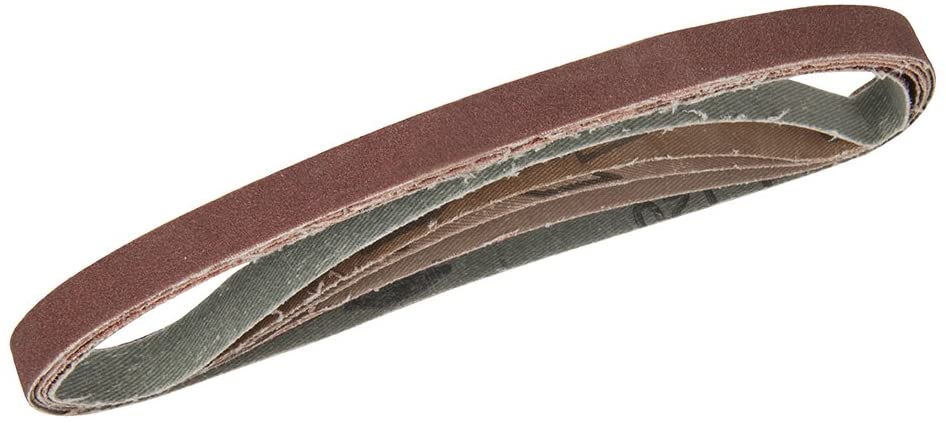 5 PACK 13mm x 457mm Sanding Belts 40 60 80 120 Grit Aluminium Oxide Cloth Backed