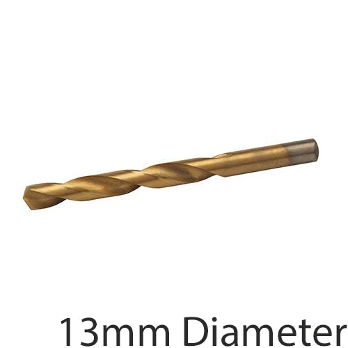 TOUGH TITANIUM COATED 13mm High Speed Steel Drill Bit Aluminium Alloy Milling Loops