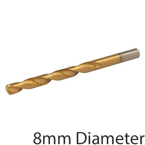 TOUGH TITANIUM COATED 8mm High Speed Steel Drill Bit Aluminium Alloy Milling Loops