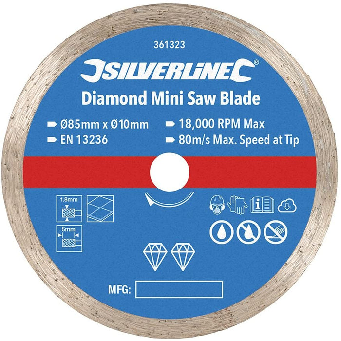 85mm Mini Diamond Circular Saw Blade 10mm Bore Wall & Floor Tile Cutting Disc